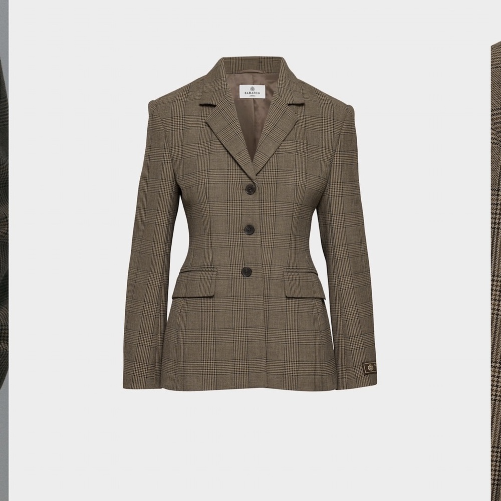 Aritzia Babaton Standout Brown Plaid Blazer Size 2